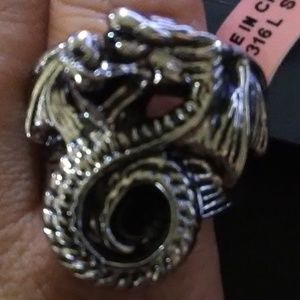 New Black Oxidized Stainless Steel Mens Ring Sz 11